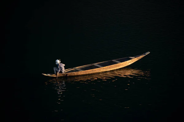 India Meghalaya West Jaintia Hills District Diciembre 2016 Boatman Umngot — Foto de Stock