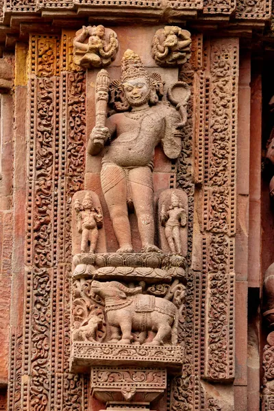 Escultura Pedra Esculpida Close Lord Yama Templo Rajarani Templo Estilo — Fotografia de Stock