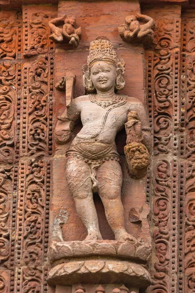 Beeldhouwkunst Van Agnidev God Van Het Vuur Rajarani Tempel 11E — Stockfoto