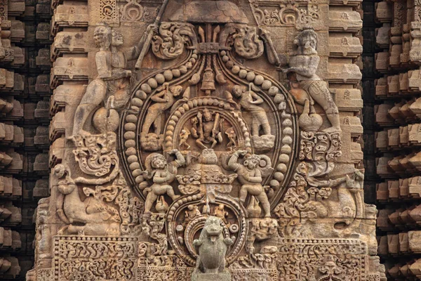 Tallado Piedra Vimana Shikara Del Templo Lingaraja Bhubaneswar Odisha India — Foto de Stock
