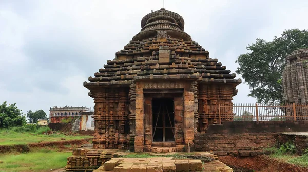 Fachada Frontal Del Templo Sukasari Bhubaneswar Odisha India Construido Piedra —  Fotos de Stock