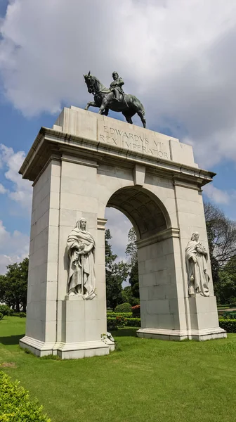 Edwards Vii Rex Imperator Statue Southern Entrance Victoria Memorial Hall —  Fotos de Stock