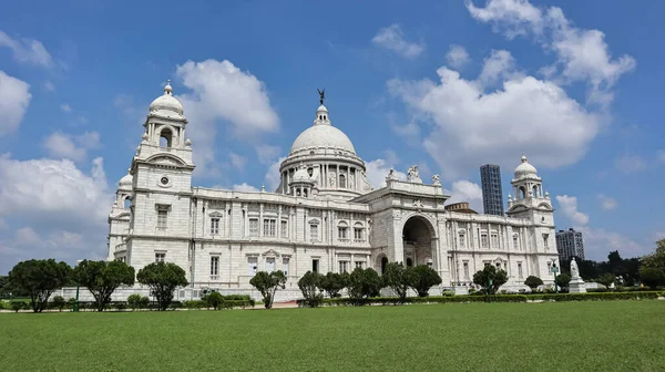 Oldalnézet Victoria Memorial Hall Kolkata Nyugat Bengál India Jelenleg Múzeumként — Stock Fotó