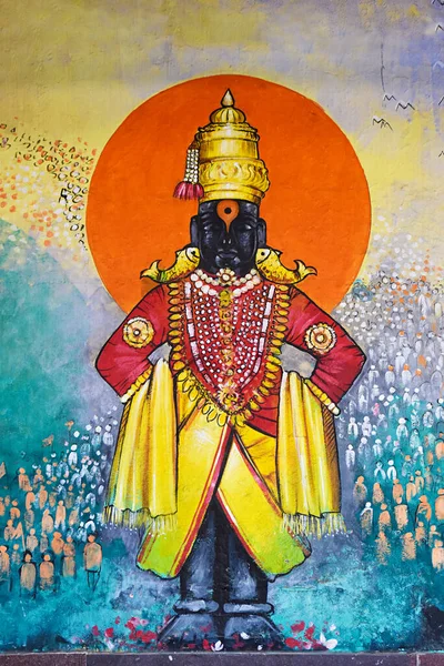 Oktober 2021 Uruli Kanchan Pune Maharashtra Vacker Målning Lord Vitthal — Stockfoto