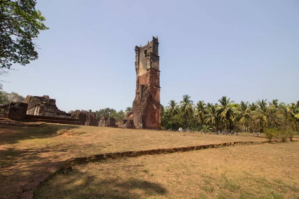 Ruins Augustine Tower Old Goa Goa India — Stock Photo, Image