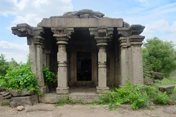 Ruins Small Rock Temple Bahadurgad Also Known Dharmaveergad Located Left — Stock Photo, Image