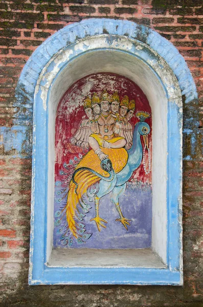 Pinturas Coloridas Pared Interior Templo Parvati Hill Pune Maharashtra India — Foto de Stock