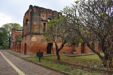 Nawab Asaf Ud-Daulah 'ın 1700' lerin sonlarında Nawab Saadat Ali Khan, Lucknow, Uttar Pradesh, Hindistan 'da inşa ettiği İngiliz Konutu' ndaki banket salonu.