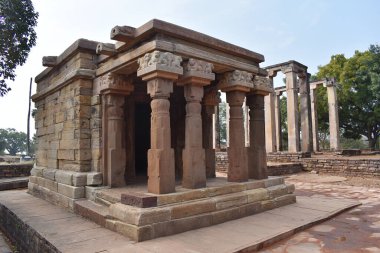 Sanchi 'de antik bir Budist anıtı, Sanchi anıtları, Dünya Mirası Alanı, Madhya Pradesh, Hindistan. 