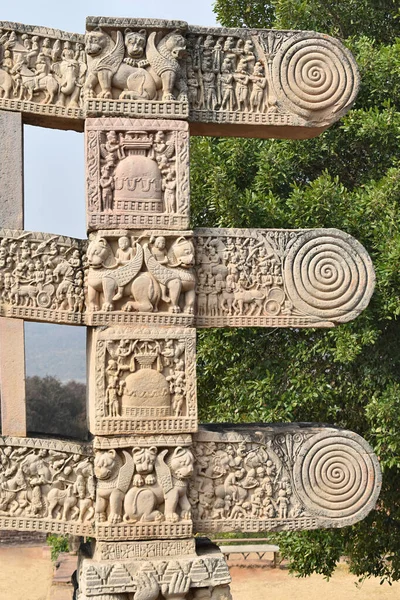 Stupa Číslo Západní Brána Zadní Pohled Architektury Detailní Záběr Pravou — Stock fotografie