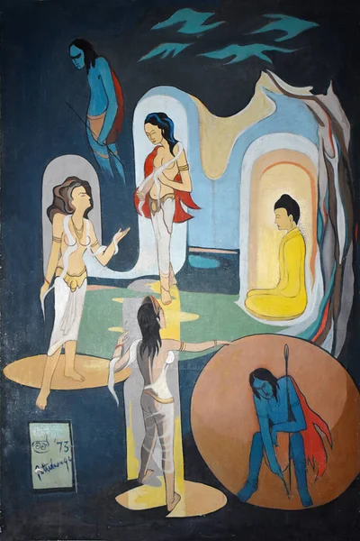 Malerei Chetiyagiri Vihar Von Der Mahabodhi Society Sri Lanka Sanchi — Stockfoto