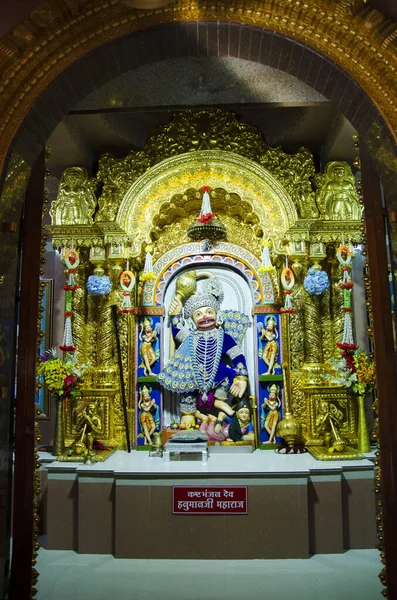 Señor Hanuman Ídolo Dentro Del Templo Swaminarayan Templo Nilkanthdham Poicha —  Fotos de Stock