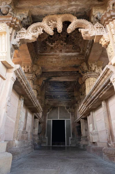 Templo Kandariya Mahadev Entrada Torana Puerta Grupo Occidental Khajuraho Madhya —  Fotos de Stock