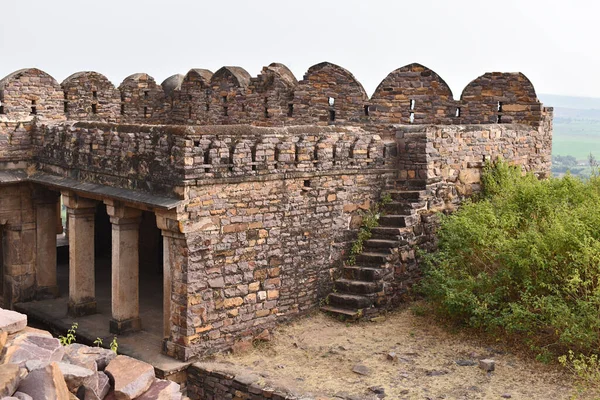 Κοντινό Πλάνο Του Gadi Darwaza Και Πέτρινες Σκάλες Οχυρωματικός Πέτρινος — Φωτογραφία Αρχείου