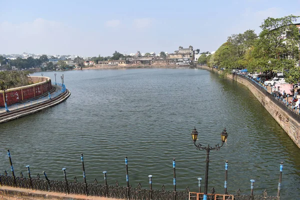 Motia Talab Kilátás Masjid Sughra Város Közelében Taj Masjid Bhopal — Stock Fotó