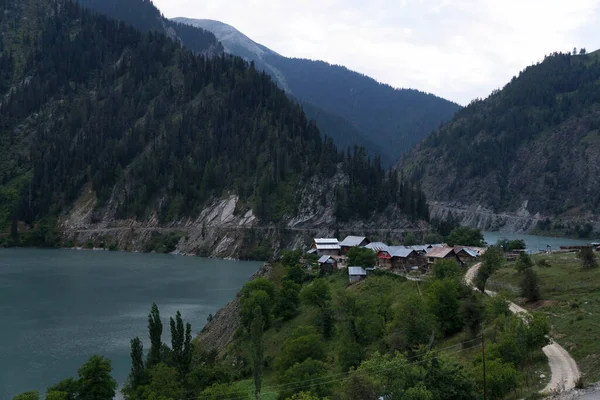 Valle Davar Con Fiume Case Gurez Kashmir India — Foto Stock