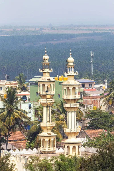 Vista Masjid Tombs Landscape Channagiri Fort Devanagare Karnataka Índia — Fotografia de Stock