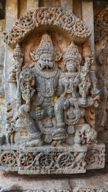 Sri Lakshimi Narasimha Bataklığının heykeli Sri Lakshimi Narasimha Swamy Tapınağı, Lakshminarsimha Tapınağı, Javagal, Hassan, Karnataka, Hindistan
