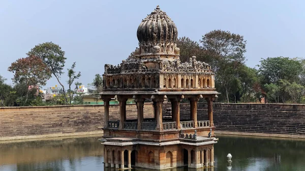 Great Masterpiece Stone Architecture Santhebennur Pushkarini Devangere Karnataka India Gebouwd — Stockfoto