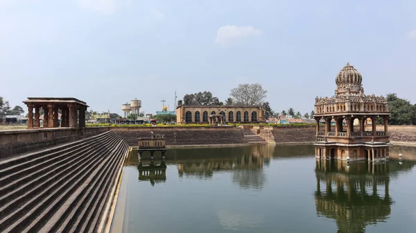 Grande Obra Prima Arquitetura Pedra Santhebennur Pushkarini Devangere Karnataka Índia — Fotografia de Stock