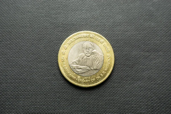 Rupee Coin India Comemorând 125 Ani Nașterea Doctorului Ambedkar — Fotografie, imagine de stoc
