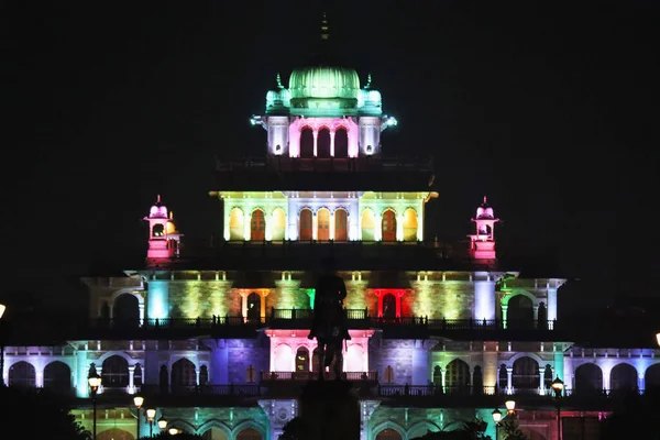 Albert Hall Museum Night View Jaipur Rajasthan India — Stockfoto