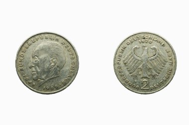 Federal Republic of Germany, 2 Deutsche Mark Konrad Adenauer, Year  1969 1987