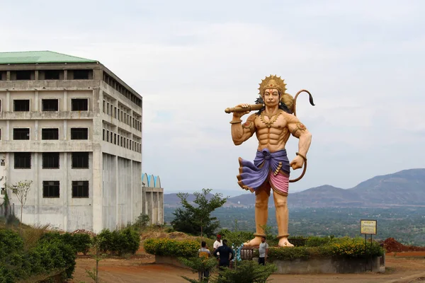 Estatua Del Señor Hanuman Samarth Shrushti Sajjangad Satara Maharashtra India — Foto de Stock
