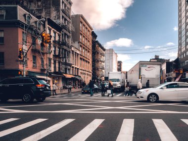 Yoğun New York sokak sahnesi