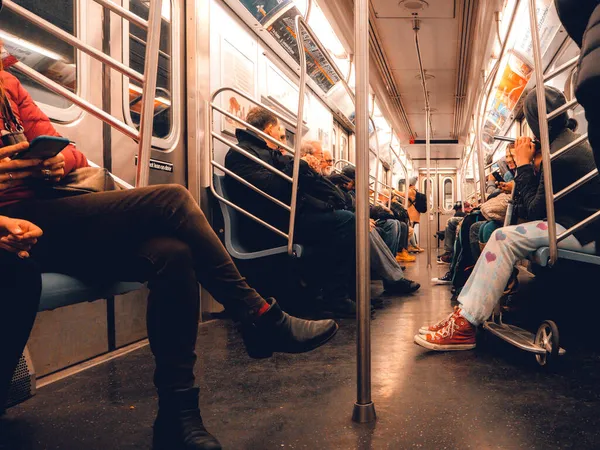 Dentro Trem Metrô — Fotografia de Stock