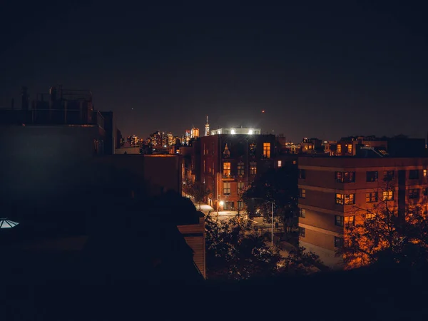 Uitzicht Brooklyn Nachts — Stockfoto