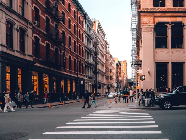 Autêntica Vista Rua Cidade Nova Iorque — Fotografia de Stock