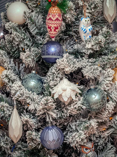 Decorated Christmas Tree Christmas New Year Holidays Close — Fotografia de Stock