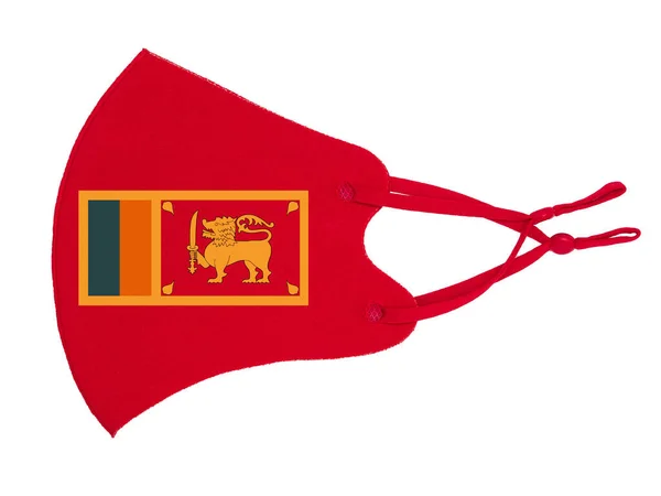 Máscara Protectora Tela Reutilizable Algodón Rojo Como Bandera República Socialista — Foto de Stock