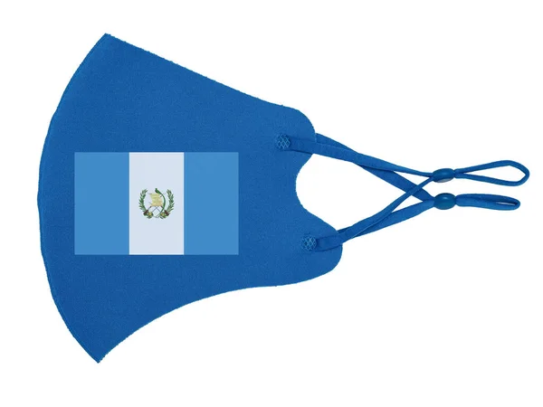 Máscara Protetora Pano Reutilizável Algodão Azul Parece Como Bandeira República — Fotografia de Stock