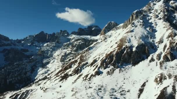Aerial Drone Top Uitzicht Campanile Basso Dolomieten Italiaanse Alpen Buurt — Stockvideo