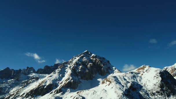 Aerial Drone Top View Campanile Basso Dolomites Italian Alps Molveno — Αρχείο Βίντεο