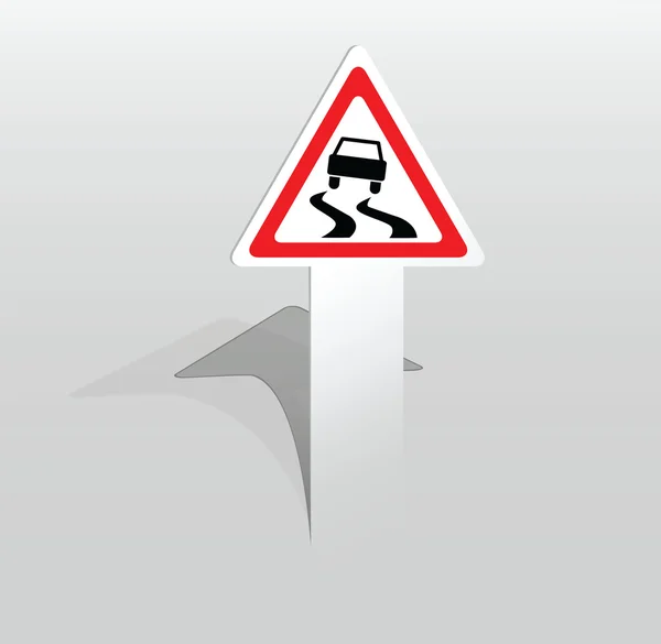Slippery road sign — Stock Vector