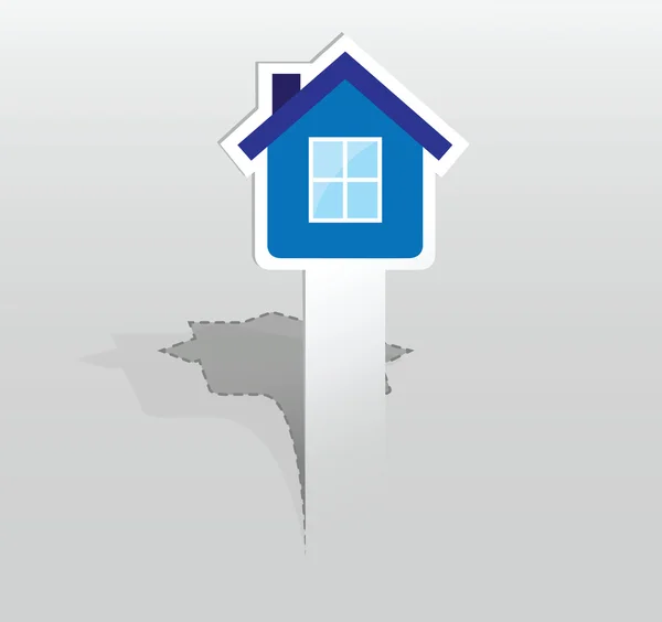 贴纸蓝色的房子 — 图库矢量图片