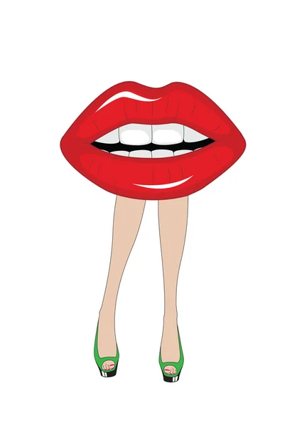 Labios y piernas abstractos — Vector de stock