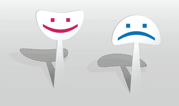 Sticker avec deux sourires — Image vectorielle
