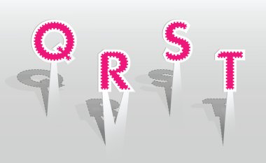 qrst harfler illüstrasyon