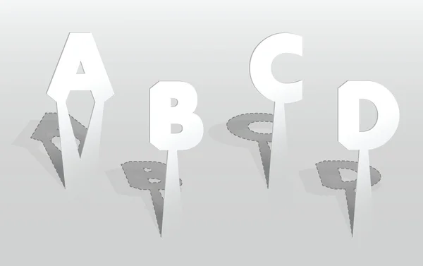 Ilustración de cartas ABCD — Vector de stock