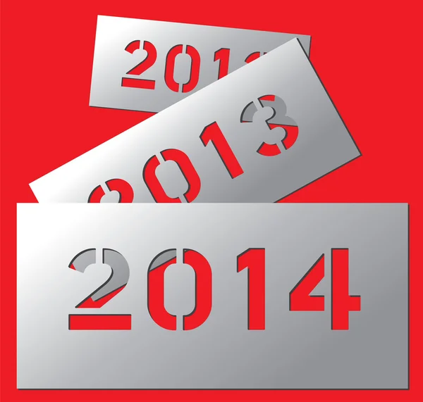 New year metallic plate 2014 — Stock Vector