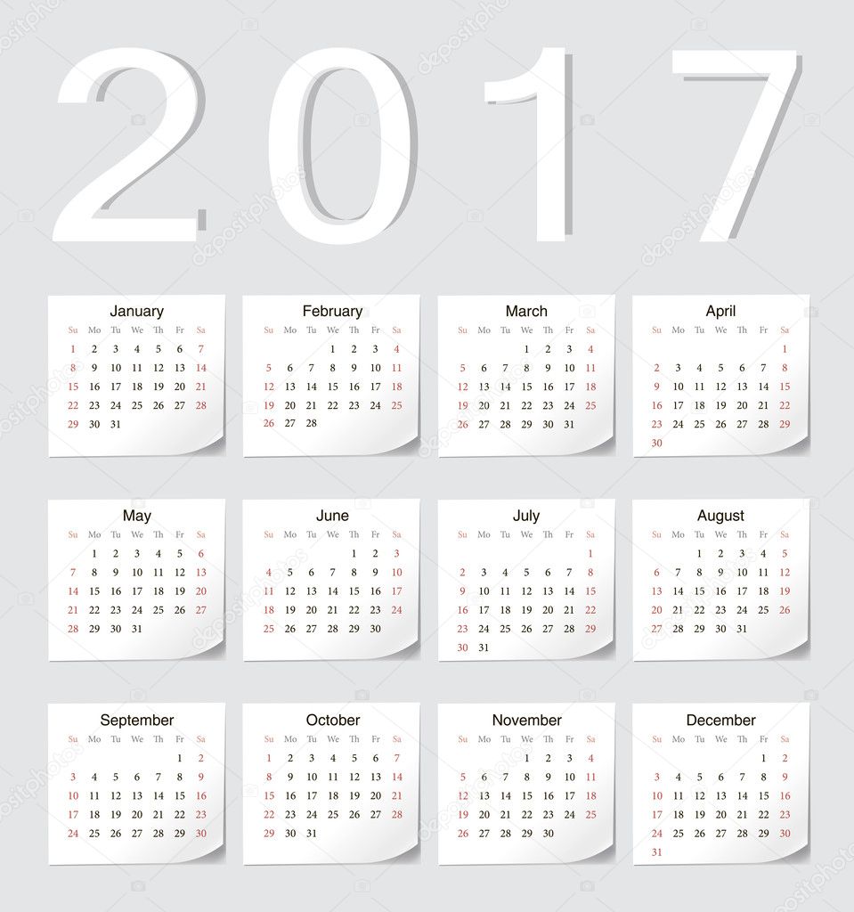 European 2017 calendar
