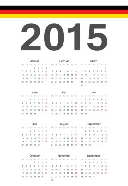 Alman 2015 yılı vektörel takvim