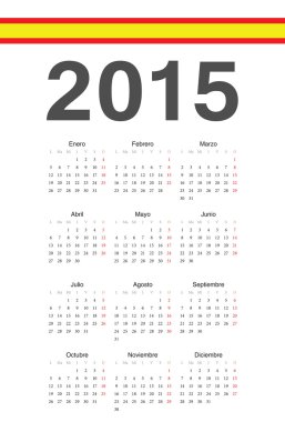 İspanyol 2015 yılı vektör takvimi