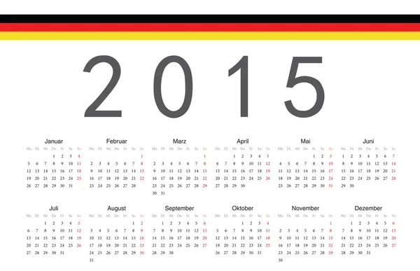 German 2015 year vector calendar — Stock Vector