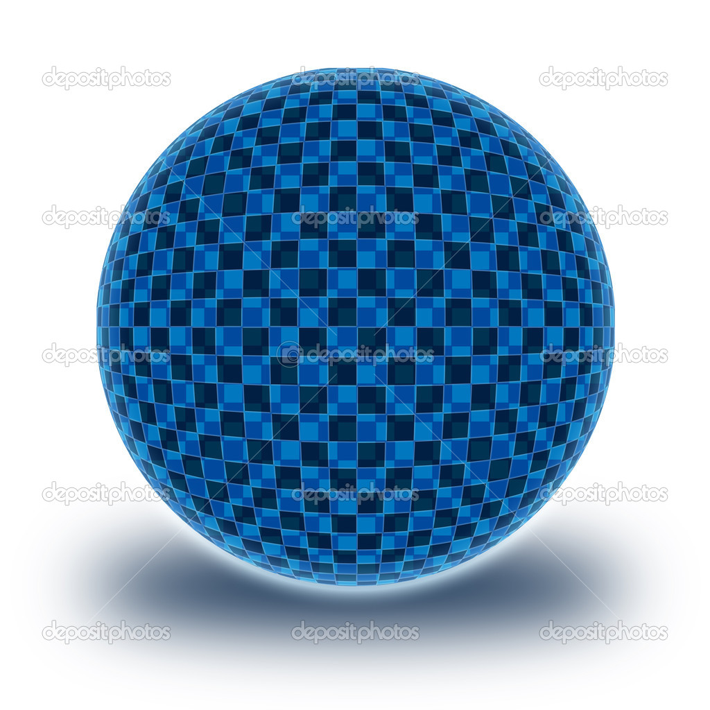 Blue chekered sphere