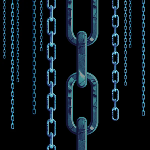 Blue metallic chain — Stock Photo, Image